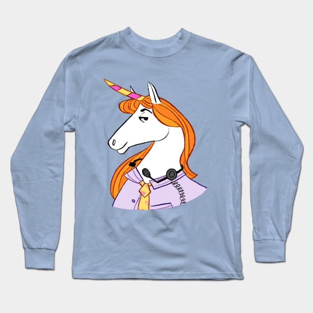 Unicorn Tech Support Long Sleeve T-Shirt by doodledate